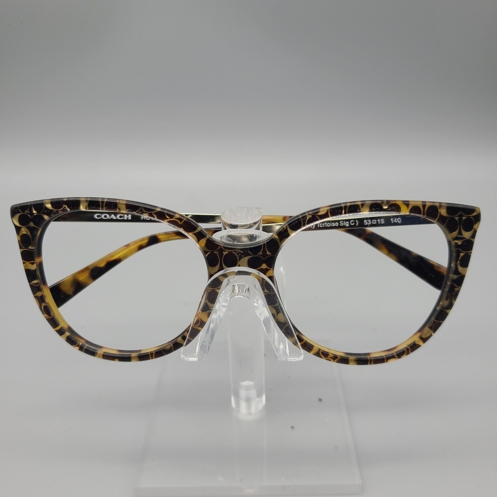 Coach HC6125 5519 Spotty Tortoise Signature C Cat Eye Eyeglass Frames 53-18-140
